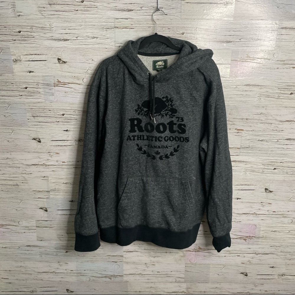 Roots gray black hoodie sweater size xxl